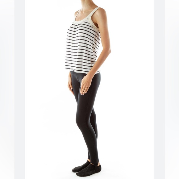 J. Crew NWT Cotton Blue Cream Striped Crocheted Sleeveless Top Blouse XL - Picture 4 of 16